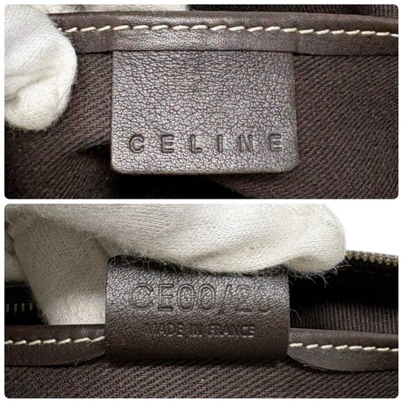 CELINE Vintage Macadam Monogram Shoulder Mini Bag Pochette Brown Canvas [106232] - Picture 13 of 13